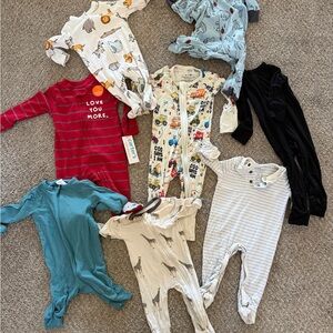 Lot of 8 footies, some bamboo